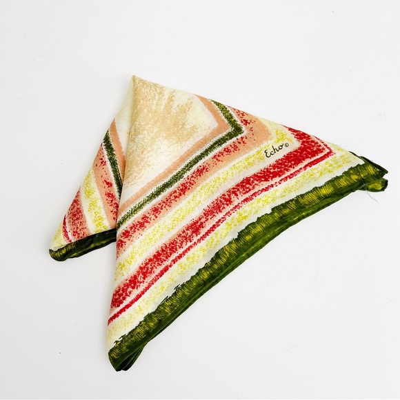 Echo 100% Silk Colorful Colorblock Lightweight Square Scarf - Picture 1 of 6